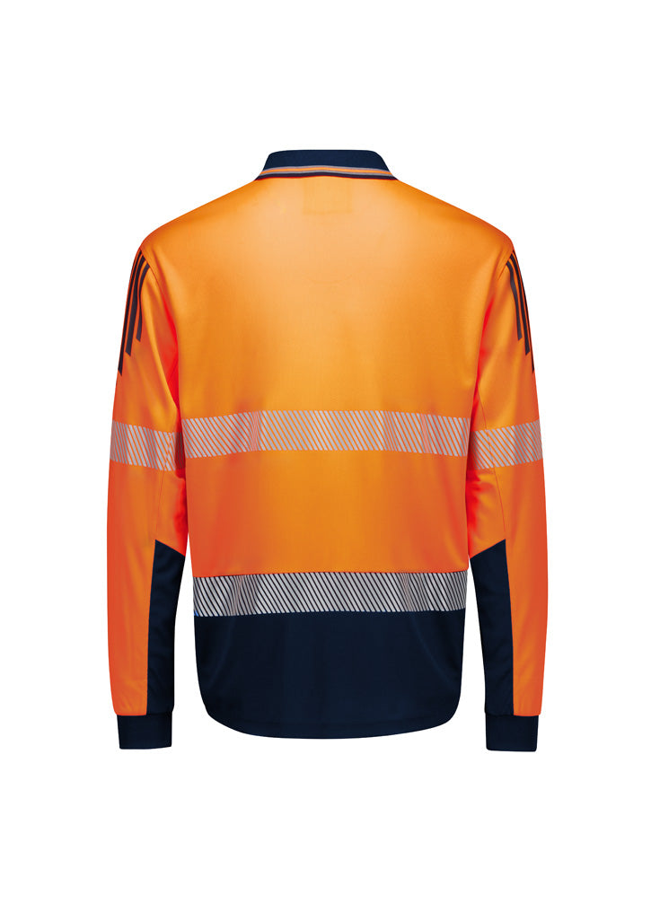ZH550 Mens Hi Vis Flux Segmented Tape Long Sleeve Polo - Syzmik