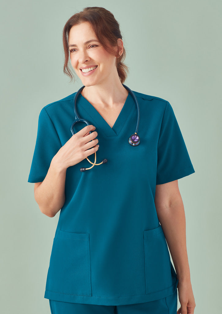 CU543LS - Womens Pulse V-Neck Scrub Top - BizCare