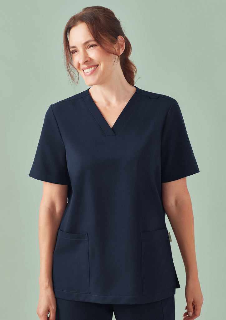 CU543LS - Womens Pulse V-Neck Scrub Top - BizCare