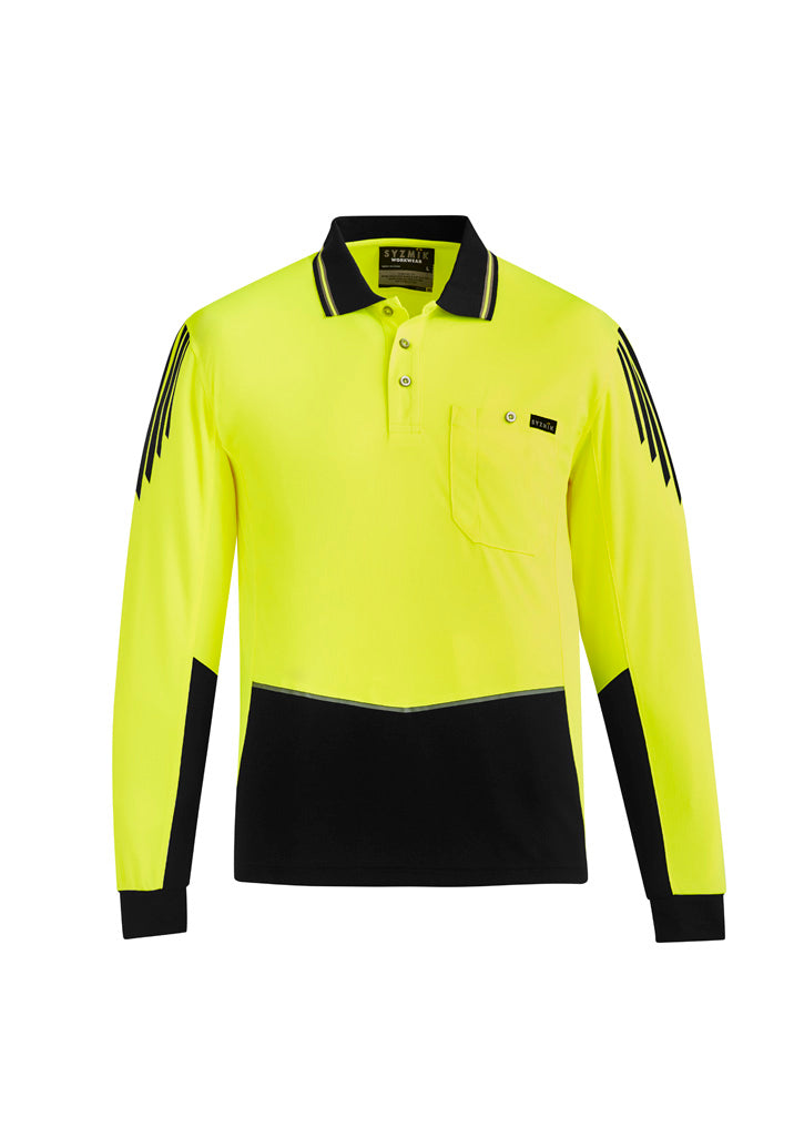 ZH310 - Mens Hi Vis Flux Long Sleeve Polo - Syzmik Workwear