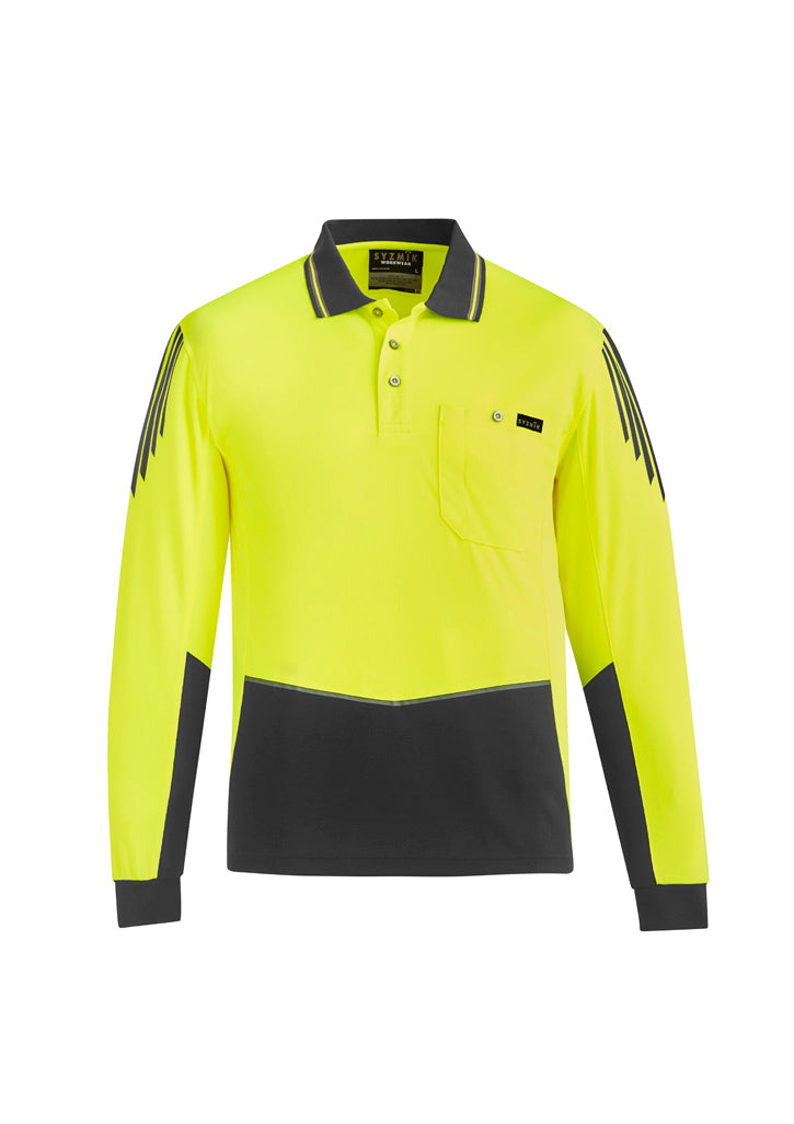 ZH310 - Mens Hi Vis Flux Long Sleeve Polo - Syzmik Workwear