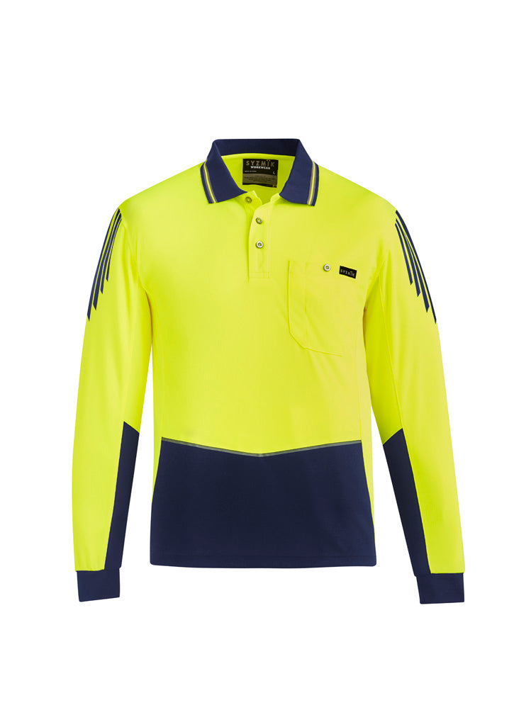 ZH310 - Mens Hi Vis Flux Long Sleeve Polo - Syzmik Workwear