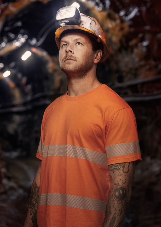 ZH510 Mens Hi Vis Segmented Tape Cotton Tee - Syzmik