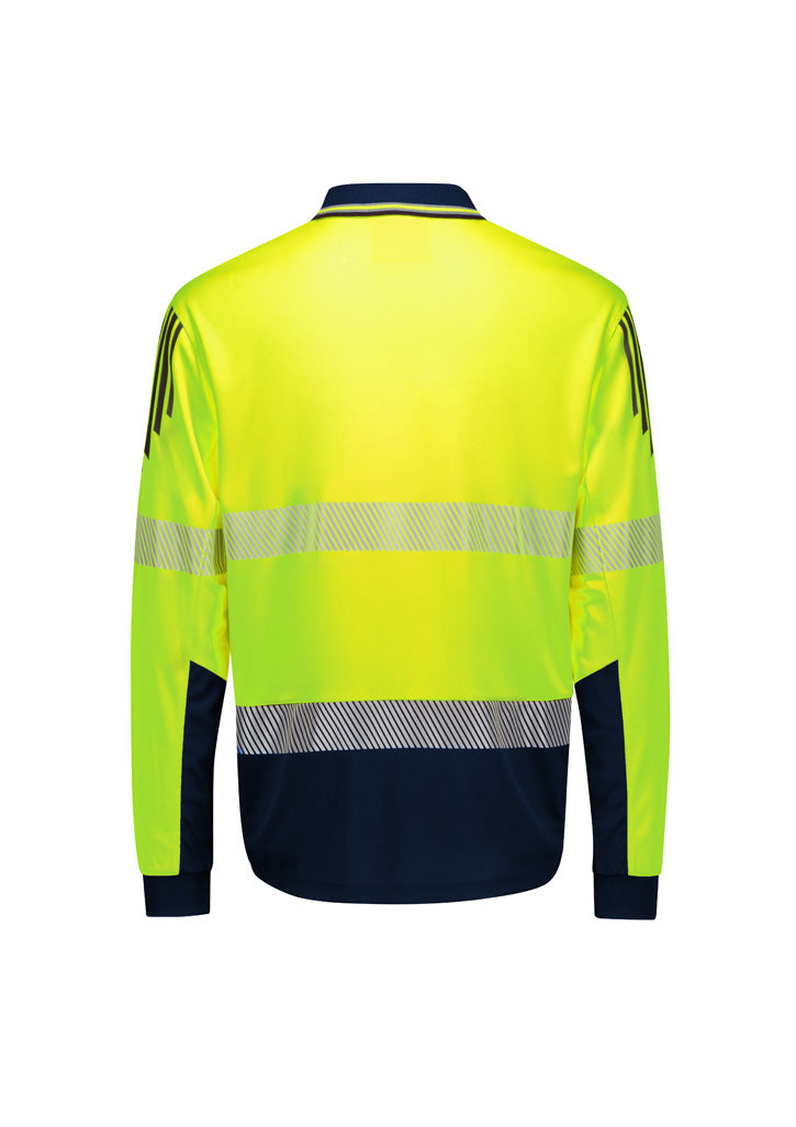 ZH550 Mens Hi Vis Flux Segmented Tape Long Sleeve Polo - Syzmik