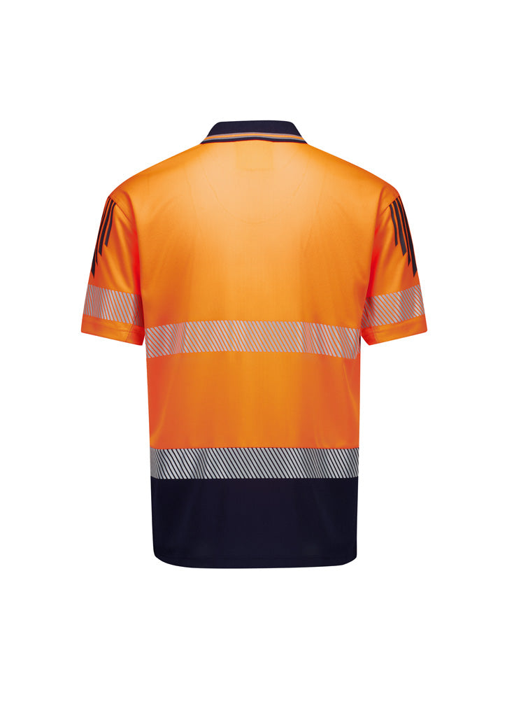 ZH555 Mens Hi Vis Flux Segmented Tape Short Sleeve Polo - Syzmik