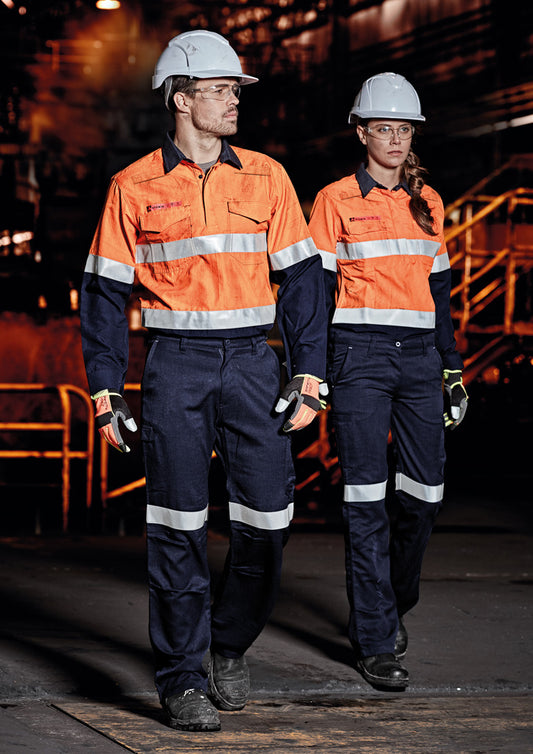 ZP522 - Womens Orange Flame Taped Cargo Pant - Syzmik Workwear