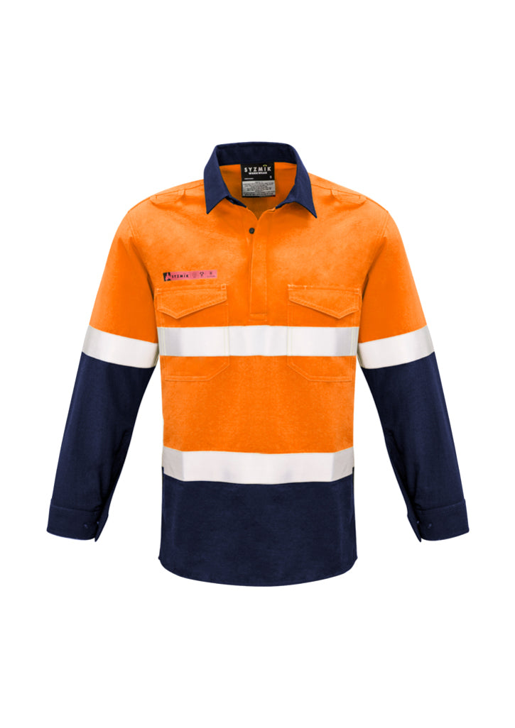 ZW133 - CLEARANCE - Mens FR Closed Front Hooped Taped Spliced Shirt - Syzmik